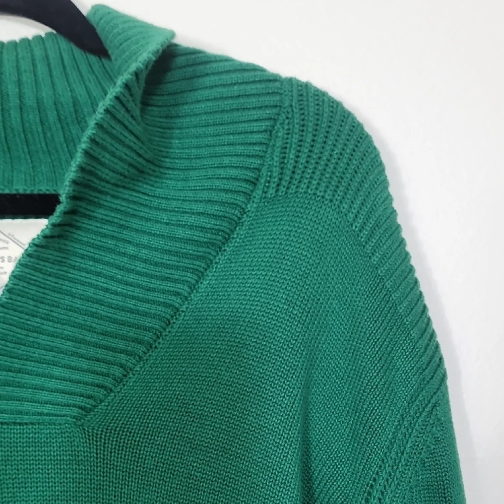 Y2K St Johns Mens 100% Cotton Cowl Neck Sweater Size XL Green Pullover Chunky